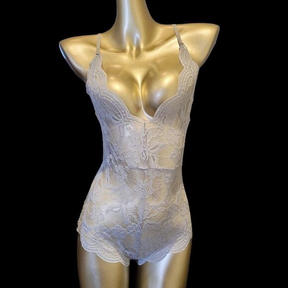 Brand New Sexy Grey Lingerie Bodysuit Teddy Size: M - Picture 1 of 4